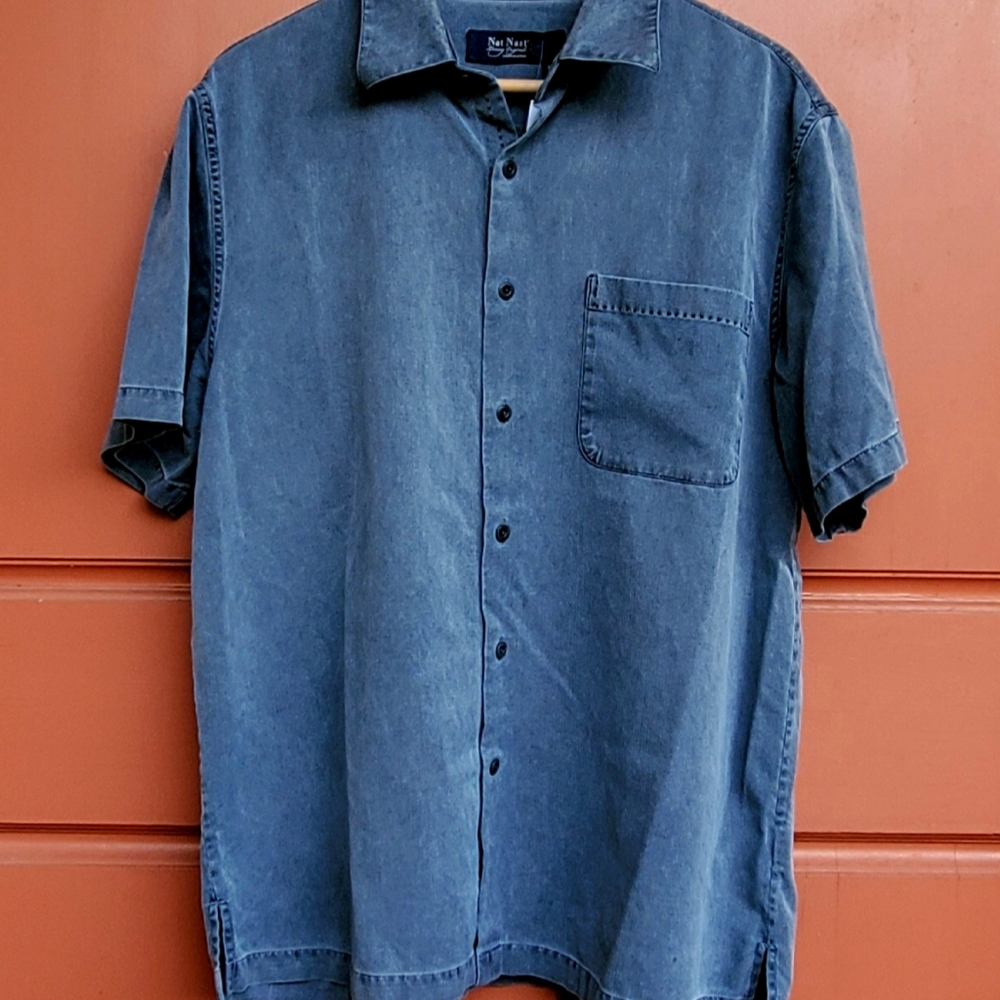 Nat Nast Graphite Combo Silk Blend button down (M)